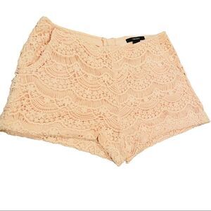 Forever 21 Light Pink Lace Shorts Size Medium